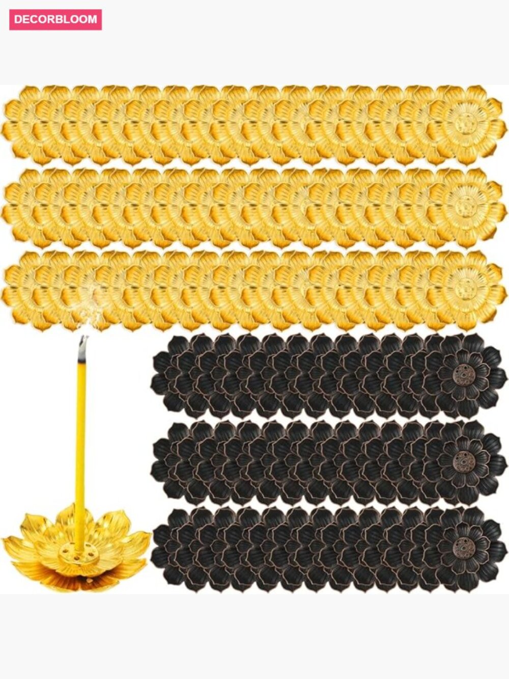 Bulk 100 Lotus Incense Holders Zinc Alloy Pooja Gifts